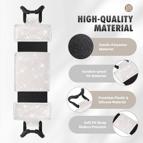 MoKo Soft Hand Strap for 6-8" Kindle eReaders Fire Tablet, Glitter White - color: Glitter White, style: Soft Pu Strap