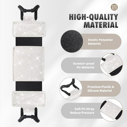 MoKo Soft Hand Strap for 6-8" Kindle eReaders Fire Tablet, Glitter White - color: Glitter White, style: Soft Pu Strap