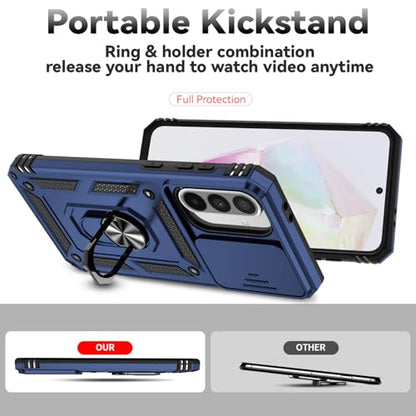for Samsung Galaxy A36 5G Case with Slide Camera Cover HD Screen Protector [Military Grade 16ft. Drop Tested] Magnetic Ring Holder Kickstand Protective Phone Case for Galaxy A36 5G 2025, Navy Blue - color: Navy Blue w/ Slide Camera 2nd gen. Military Grade