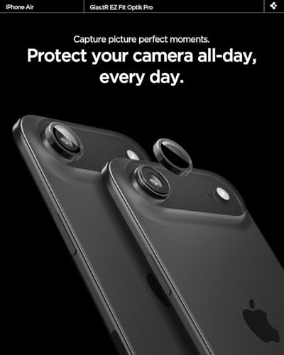 Spigen Glas.tR EZ FIT Optik Camera Lens Protector for iPhone Air - Black