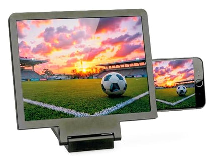 Mobile Phone Screen Amplifier HD Magnifier for Smartphones, Foldable Stand - color: Black 10"