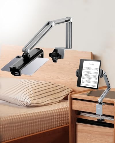 Tablet Stand Holder for Desk Mount, Ultra-Sturdy Phone & iPad Holder with 360° Rotation, Aluminum Tablet Arm Mount, Adjustable Kindle Stand Fits 4-13" Devices (iPad Pro/Air/Mini) #931001