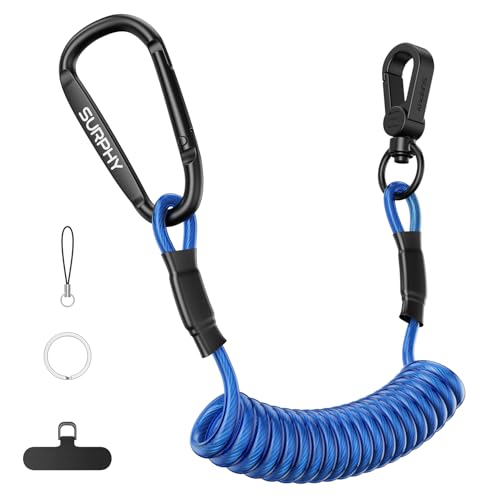 SURPHY Anti Theft Phone Strap, Phone Lanyard, Sturdy Steel Wire Keychain - color: P1- Blue