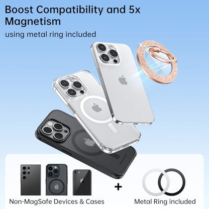 Syncwire Magnetic Phone Grip for MagSafe,Sparkle Ring Holder,Glitter Silver - color: Rose Gold