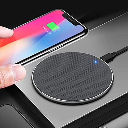 Wireless Charger 15W Fast Charging Pad, QiCertified Wireless Phone Charging Station with LED Indicator, Slim Aluminum Alloy Multi Protection for All QiStandard Devices
