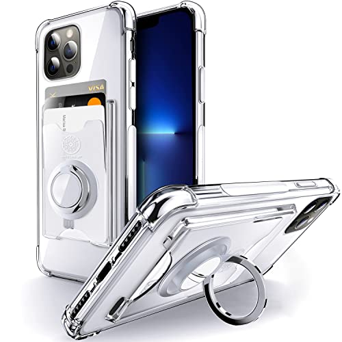 Shields Up for iPhone 12 Case with Card Holder Stand, 6.1", Clear - color: Clear, size: iPhone 12/12 Pro