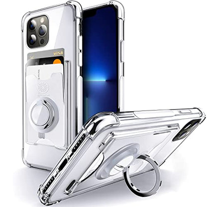 Shields Up for iPhone 12 Case with Card Holder Stand, 6.1", Clear - color: Clear, size: iPhone 12/12 Pro