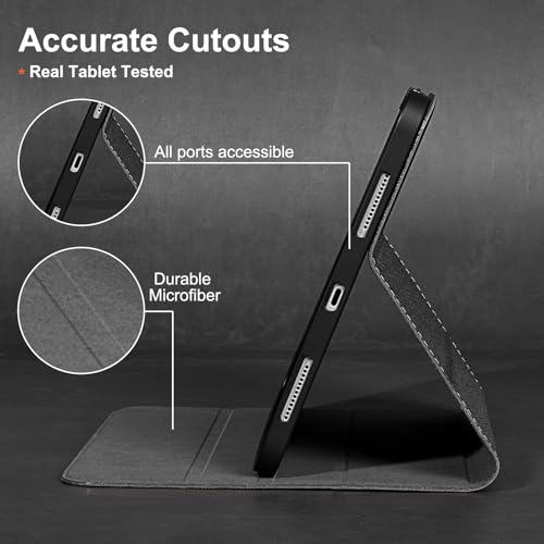 Gexmil Leather Case for iPad mini 7 A17 Pro/iPad mini 6 Gen 8.3 Inch - color: Palm-Print Black