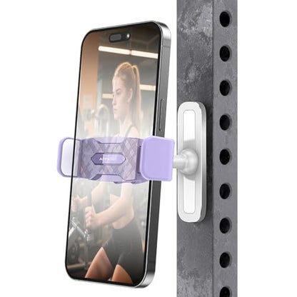 APPS2Car Gym Magnetic Phone Holder, 360 Adjustable, Compatible with 4.7-6.5" Smartphones, Alloy Base and Joint, Gym Accessories for Women, Purple - size: Purple - 1 Pack