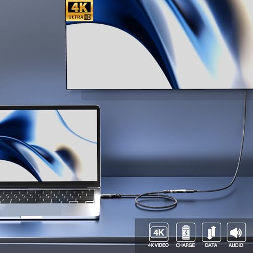USB c Extension Cable 3.3ft, USB C 3.2 Extender Cord,USB c Male to to USB c Female Support PD 240W/5A Fast Charging, 20Gbps Sync Transfer, high Speed USB c Extension Cable - size: 3.3 ft