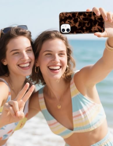 Jusy Magnetic Brown Tortoise Shell Phone Case for iPhone 16 Pro Max,Brown | Compatible with MagSafe,Cute Aesthetic Cheetah Leopard Design,TPU and PC Protective Shockproof Cover - color: Brown