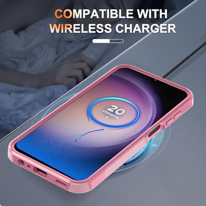 Case for Samsung Galaxy A15 5G, Full Body Heavy Duty Rugged Shockproof Protective Phone Cover with Lanyard Strap, Tempered Glass Screen Protector and Camera Lens Cover, Cute Pink | Rugged Shockproof Protective Phone Case with Lanyard Strap,Tempered Glass