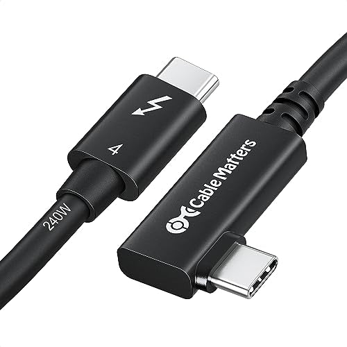 Cable Matters [Intel Certified] 40G Right Angle Thunderbolt 4 Cable, 2.6ft