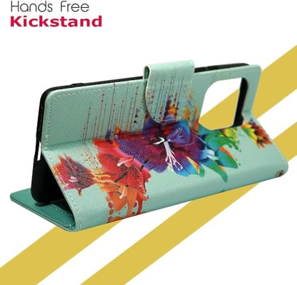 Zase for Motorola Moto G 5G (2025/2026) & Moto G Play (2026) Wallet Phone Case Protective Cover [RFID Blocking] PU Leather Purse Magnetic Closure w/Kickstand Card Slot Wrist Strap (Tropical Flowers) - color: Tropical Flowers