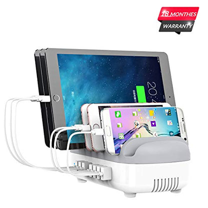 ORICO 10-Port Charging Station, 120W Max Output USB Charger Dock, White - color: 10 USB Ports, White