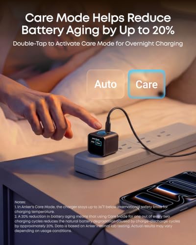 Anker Nano Smart Display Charger, 45W Max Fast Charger USB C for iPhone 17 - color: Black