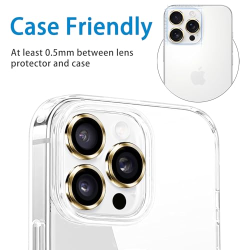 Designed for iPhone 16 Pro and 16 Pro Max Camera Lens Protector, Metal Lens Cover 9H Tempered Glass Camera Cover Anti Scratch Shockproof Screen Protector - color: Desert