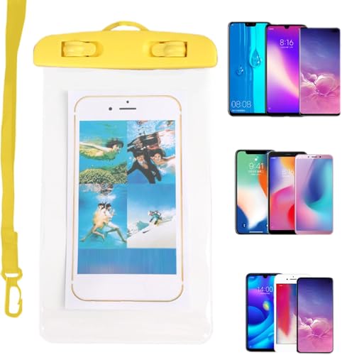 Phone Waterproof Pouch Touchscreen Compatible Cycling Smartphone Bag for Beach Cruise Vacation Swimming Kayaking Diving Travel Yellow - color: Yellow