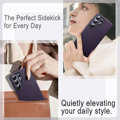JETech Vegan Leather Case for Samsung Galaxy S26 Ultra, Heron Purple | Compatible with MagSafe, Anti-Slip Grip Phone Cover, Metal Button, Soft Microfiber Lining - color: Heron Purple, size: Galaxy S26 Ultra