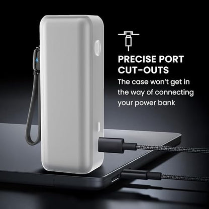 kwmobile Case Compatible with Anker Power Bank 25000mAh (A1695H11) - Portable Powerbank Cover - External Battery Charger Bag, Shockproof - Transparent - color: transparent