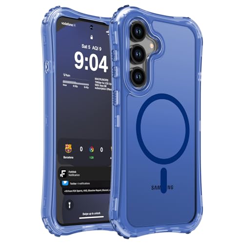 WRJ Magnetic Matte for Samsung Galaxy S26 FE Case,Samsung S25 FE Case [Fit for MagSafe][Military Grade Drop Protection] Translucent Shockproof Protective Phone Case-Blue - color: Blue, style: Matte