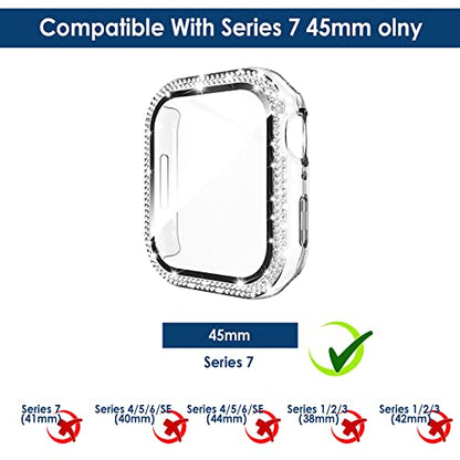 Simpeak 5-Pack Women Bling Screen Protector Case Compatible with Apple Watch 38mm 40mm 41mm 45mm Series 10 42mm 46mm, Screen Case Compatible with iWatch Series 10 9 8 7 6 5 4 3 2 1 (45mm) - size: 45mm(Series 7/8/9)