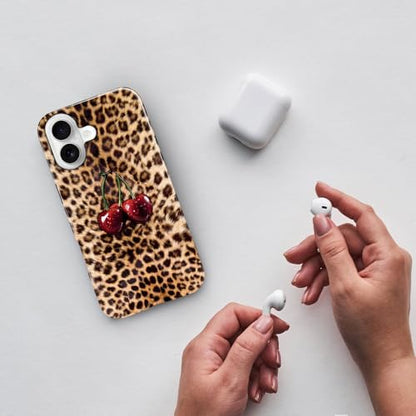 Compatible with iPhone 17,Anti-Scratch Glossy Case Cover,Cherry Leopard Animal Cheetah - color: Cherry Leopard Animal Cheetah, size: IPhone 17