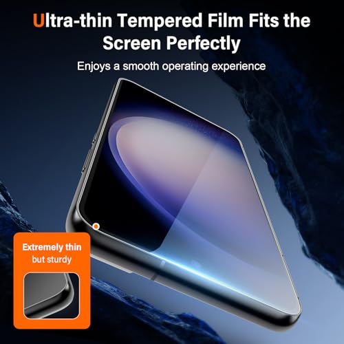 [2 Pack] Privacy Screen Protector for Samsung Galaxy S23, Ultrasonic Fingerprint Support, Auto-Alignment Frame, Easiest to Installation, Scratch-Resistant, Bubble-Free