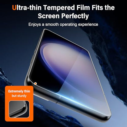 [2 Pack] Privacy Screen Protector for Samsung Galaxy S23, Ultrasonic Fingerprint Support, Auto-Alignment Frame, Easiest to Installation, Scratch-Resistant, Bubble-Free
