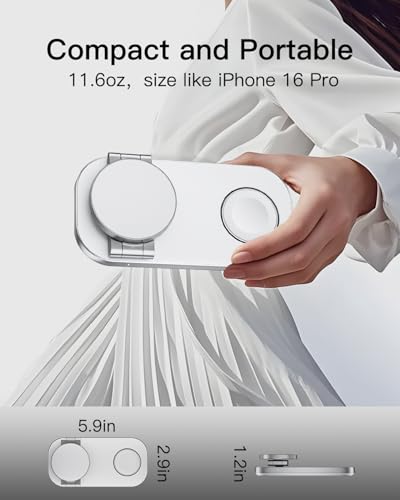Keepro 3-in-1 Charging Station for Apple Device, Foldable Magnetic Wireless Fast Charger Stand Compatible with MagSafe for iPhone 18/17/16/15/14/13/12/Air/Duo Series, Apple Watch & AirPods-White - color: White