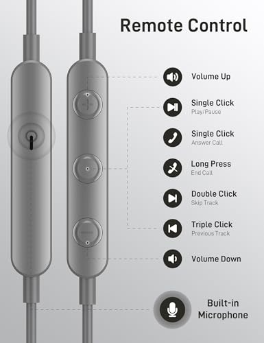 USB C Headphones for Apple/iPhone Duo 18 17 16 15 Wired Earbuds with Case - color: Grey