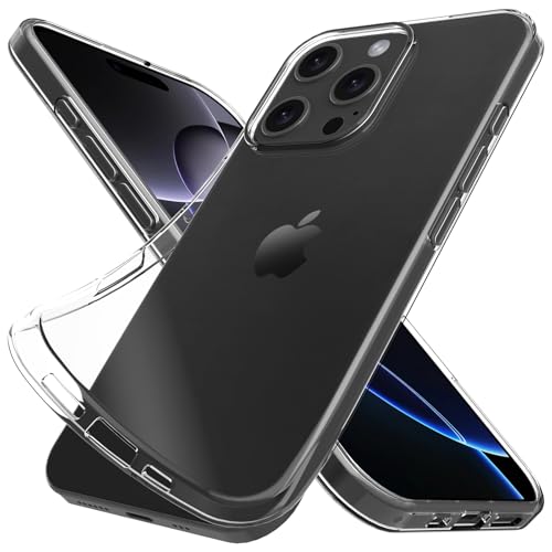 Silicone Clear iPhone 16 Pro Case,Ultra Thin with Comfort Grip | Soft Slim-Fit TPU iPhone 16 Pro Phone Cover,Non-Slip,Shockproof Protection,Scrath-Resistant - size: iPhone 16 pro case