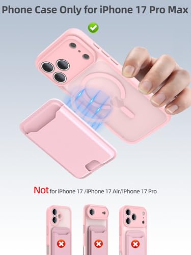 TopMade for iPhone 17 Pro Max Case with Mag-Safe Wallet, 4 Cards Holder - color: Pink, size: iPhone 17 Pro Max