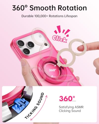 SYNCWIRE Magnetic Phone Ring Holder, for MagSafe Phone Grip Stand Kickstand - color: Berry Crush