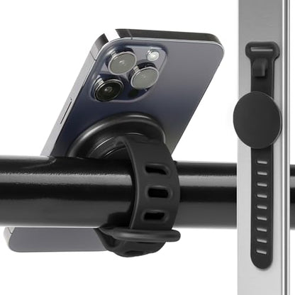 Steering Wheel Phone Holder, MagSafe-compatible, Magnetic Handlebar Mount - color: Black