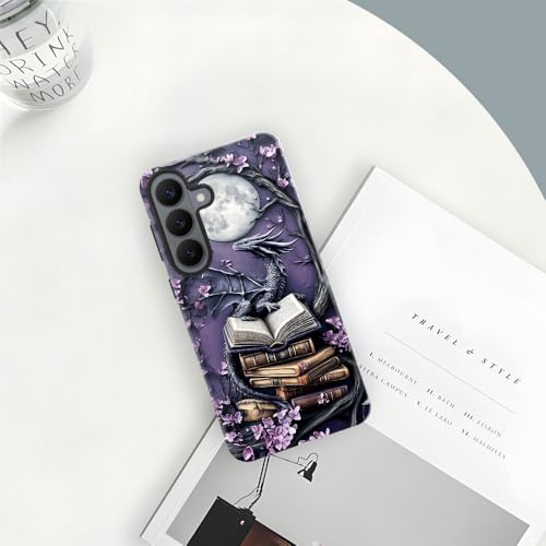Case for Samsung Galaxy S26,Camera Protection Soft Glossy Phone Case - Purple Dragon Moon Book - color: Purple Dragon Moon Book, size: Samsung Galaxy S26
