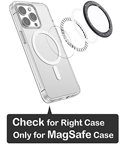 metisinno Magnetic Base Compatible with PopSocket Phone Grips and iPhone MagSafe Cases, Black Sparkle Glitter - color: Sparkle Black