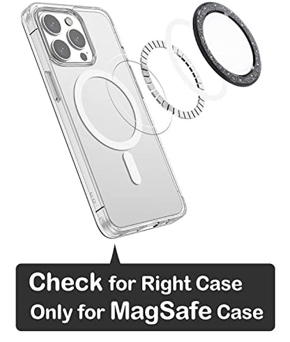 metisinno Magnetic Base Compatible with PopSocket Phone Grips and iPhone MagSafe Cases, Black Sparkle Glitter - color: Sparkle Black