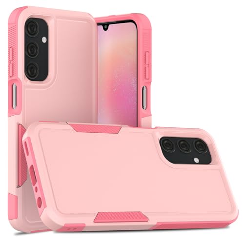 for Samsung Galaxy A25 5G Case: Dual Layer Protective Heavy Duty Cell Phone Cover Shockproof Rugged with HD Screen Protector - Military Protection Bumper Tough - Samsung Galaxy A25 5G 2024, Pink - color: Pink (PC) + Pink (TPU)
