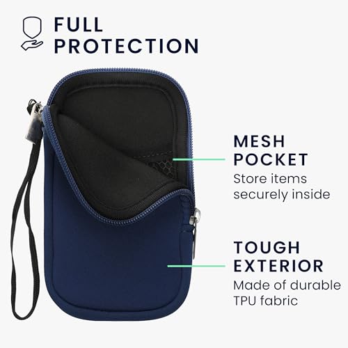 kwmobile Universal Phone Pouch Size L - 6.5" - Neoprene Smartphone Pouch with Zip - Water-Repellent Mobile Phone Case - Sleeve in Dark Blue - color: dark blue, size: L - 6.5"