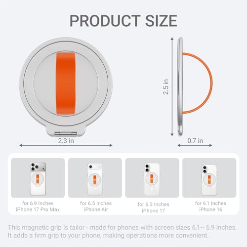 Grat 3 for Magsafe Magnetic Phone Grip Stand, Silver - color: Stand-Silver