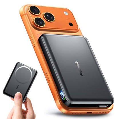 10000mAh Portable Charger, Magnetic Power Bank for Magsafe Charger, Slim | 20W Wireless Magnetic Battery Pack with iPhone 17/16/15/14, for Samsung/Android via Magnetic Case, Travel Essential - color: 01-Black