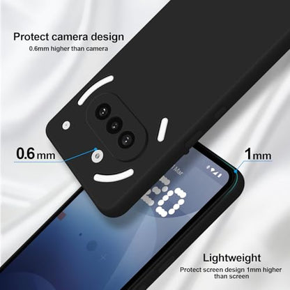 GiiYoon Silicone Case for Nothing Phone 3a, Black - color: Black, size: Nothing Phone 3a