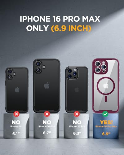 miracase Privacy for iPhone 16 Pro Max Case, 25° Anti-Spy, Plum - color: Plum, size: iPhone 16 Pro Max