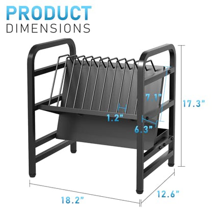 Moricher Chromebooks Charging Station 12-Slot Open Charging and Storage Rack with Leveling Feet for iPads, Tablets and Laptop Computers – Ideal for Classrooms, Offices, and Libraries