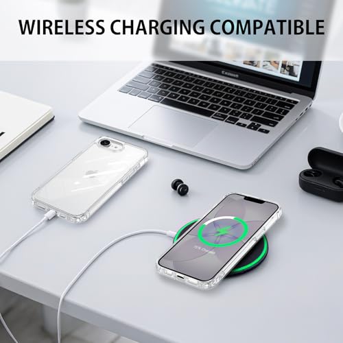 YINLAI Compatible with iPhone 17e/16e Case 6.1", Crystal Transparent Anti-Yellowing Upgraded Full Camera Protection Supports Wireless Charging Slim Shockproof Protective Phone Cover (Clear) - color: Clear, size: iPhone 17e/16e 6.1"