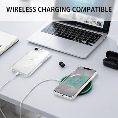 YINLAI Compatible with iPhone 17e/16e Case 6.1", Crystal Transparent Anti-Yellowing Upgraded Full Camera Protection Supports Wireless Charging Slim Shockproof Protective Phone Cover (Clear) - color: Clear, size: iPhone 17e/16e 6.1"