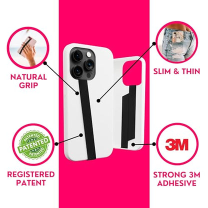 Silicone Elastic Phone Grip Strap, Slim Phone Holder and Grip for Hand, Discreet and Light - color: Silicone: Grey