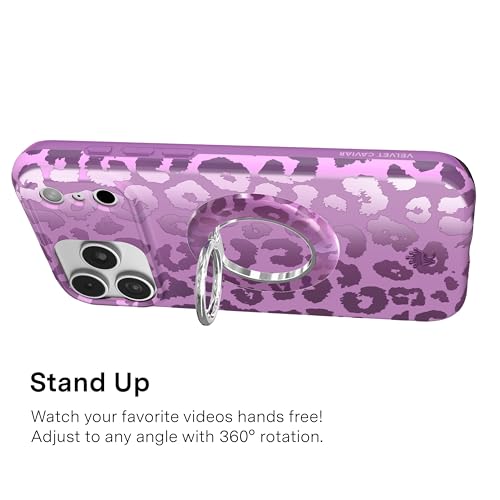 VELVET CAVIAR Compatible with MagSafe Phone Grip - color: Amethyst Leopard