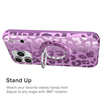 VELVET CAVIAR Compatible with MagSafe Phone Grip - color: Amethyst Leopard